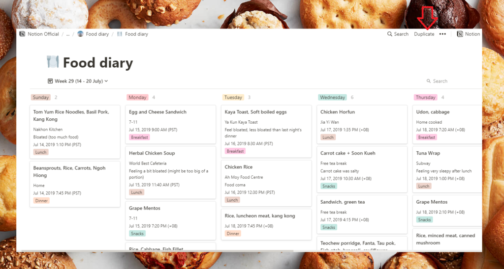 Best Notion Food Diary Template for 2021 Notion App Tutorial