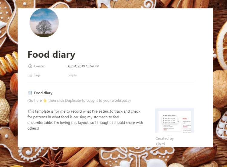 Best Notion Food Diary Template for 2021 Notion App Tutorial