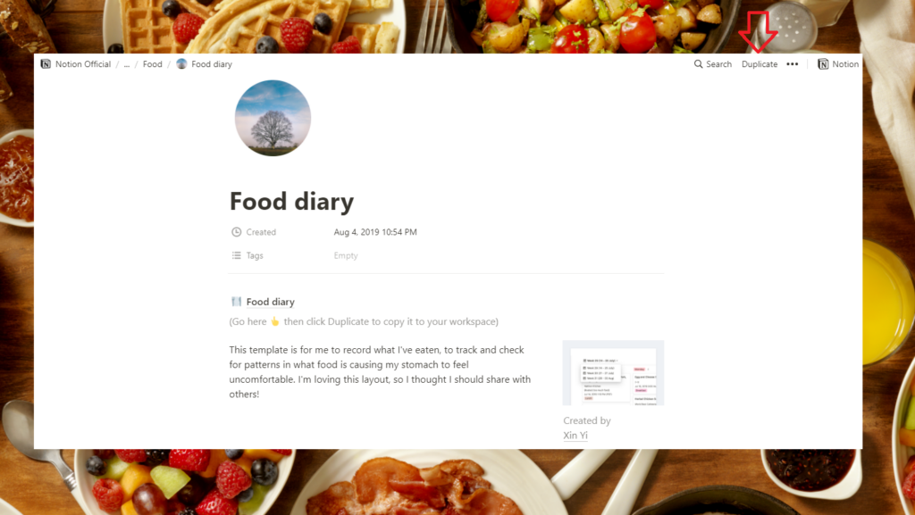 Best Notion Food Diary Template for 2021 Notion App Tutorial