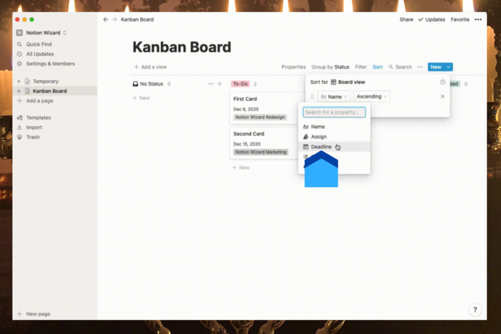 notion kanban board template