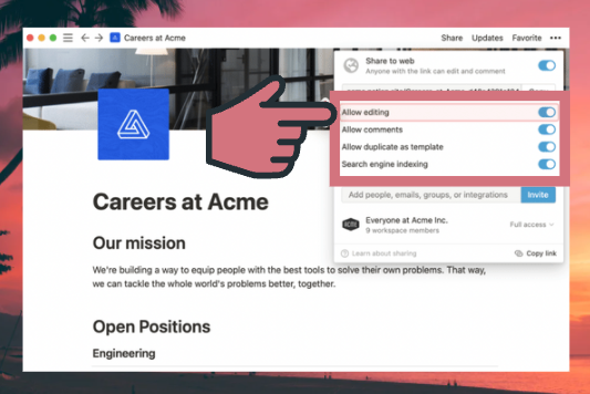 How to share Notion page by web without login Notion App Tutorial