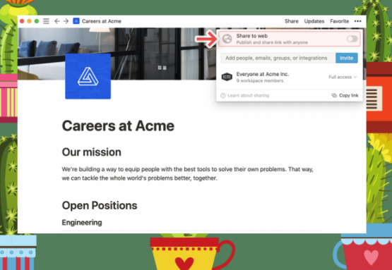 How to share Notion page by web without login Notion App Tutorial