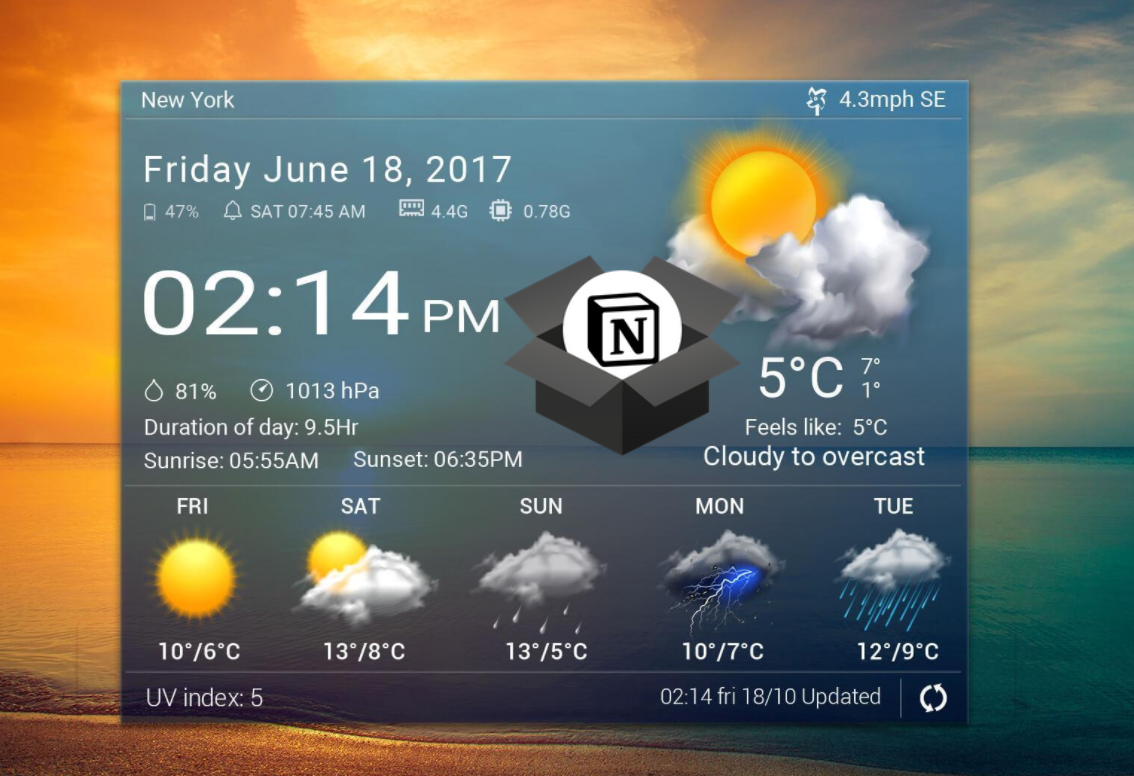 How to set up a Notion Weather Widget - Notion App Tutorial