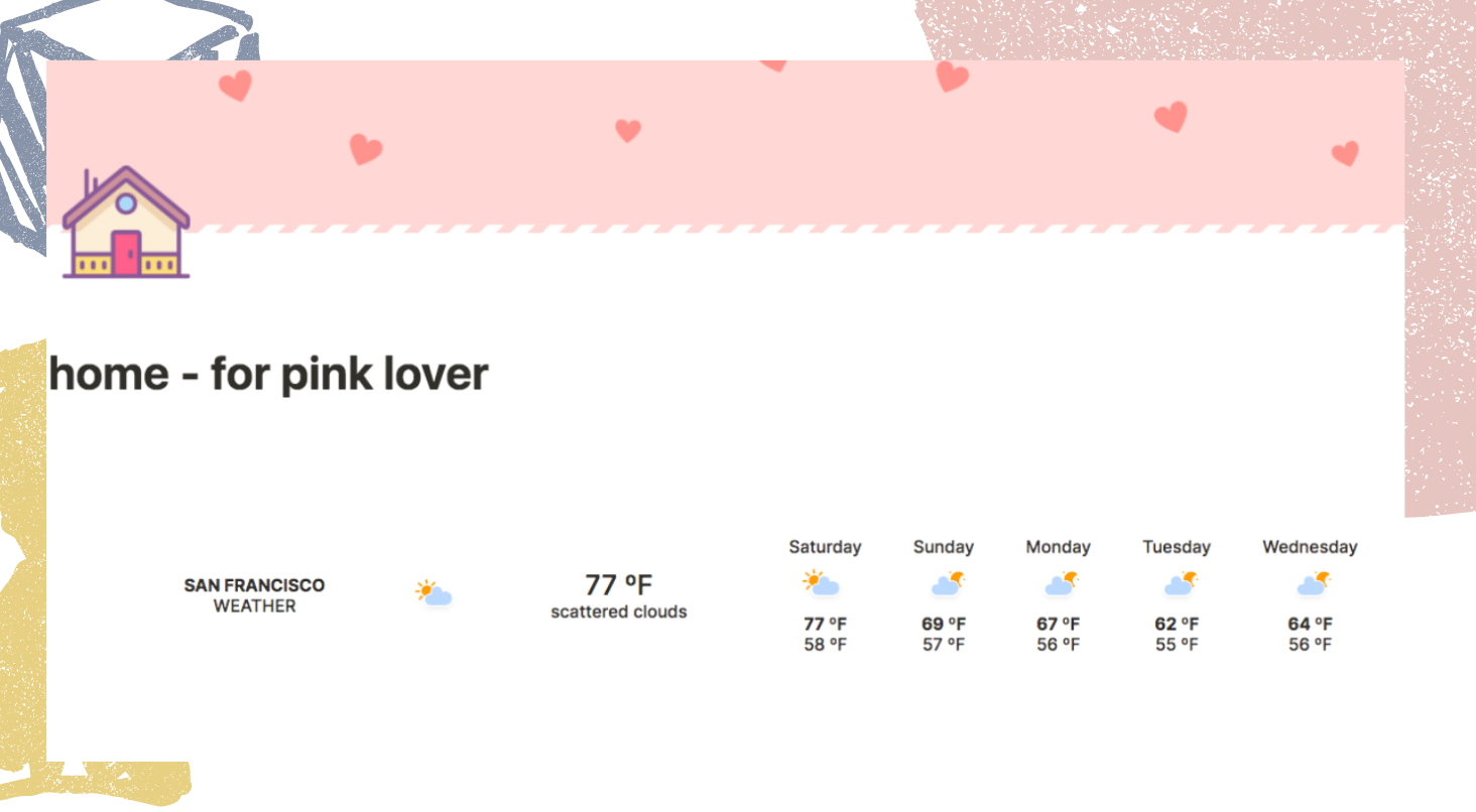 notion weather widget aesthetic